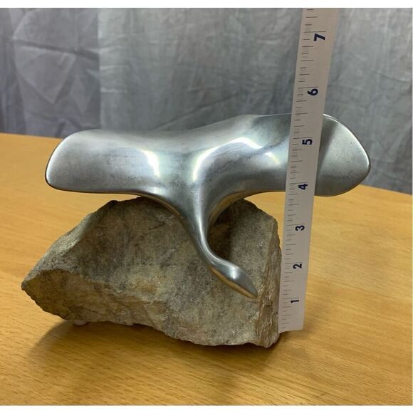 1975 Gordon Hoselton Metal & Quartz Rock Stone Flying Goose ART Sculpture MCM - Picture 5 of 8